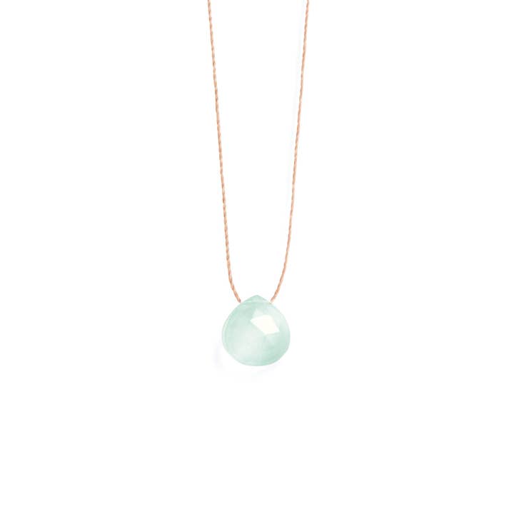 Sea Glass Chalcedony Fine Cord Necklace for wholesale by Wanderlust Life