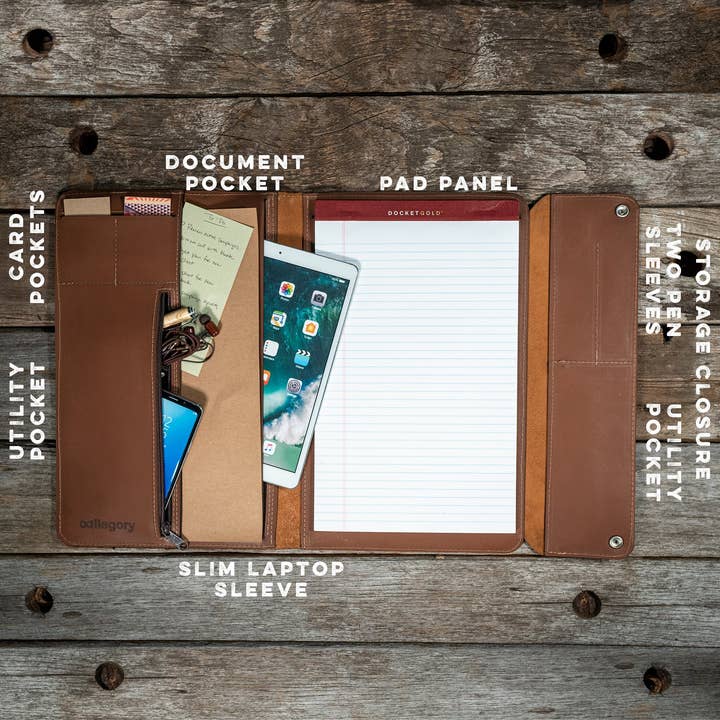 Allegory Handcrafted Goods - Wholesale Laptop/Tablet Case - Unisex - Walker Legal Portfolio | Leather Padfolio & Laptop Case for Legal Pads2