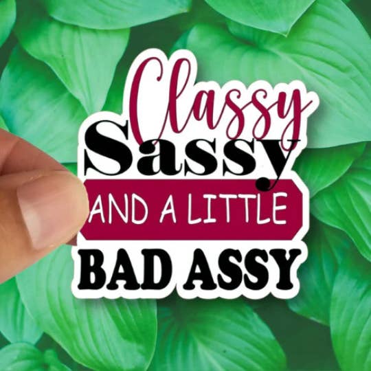 Splendid Designs Store - Wholesale Sticker - Classy Sassy and a Little Bad Assy, Waterproof Vinyl Sticker Decal