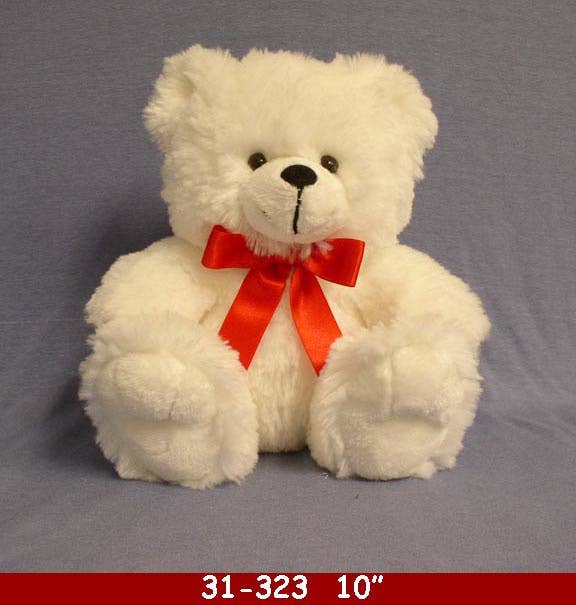 Roma Leathers, Inc. - Vente Peluche – enfant et bébé - Ours en peluche blanc 10" 31-323