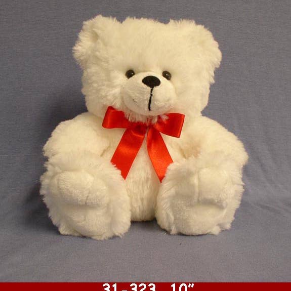 Roma Leathers, Inc. - Vente Peluche – enfant et bébé - Ours en peluche blanc 10" 31-3230