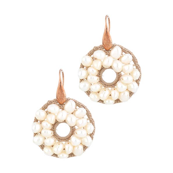 Makramee-Ohrringe mit Perlen für den Großhandel von NotForAll