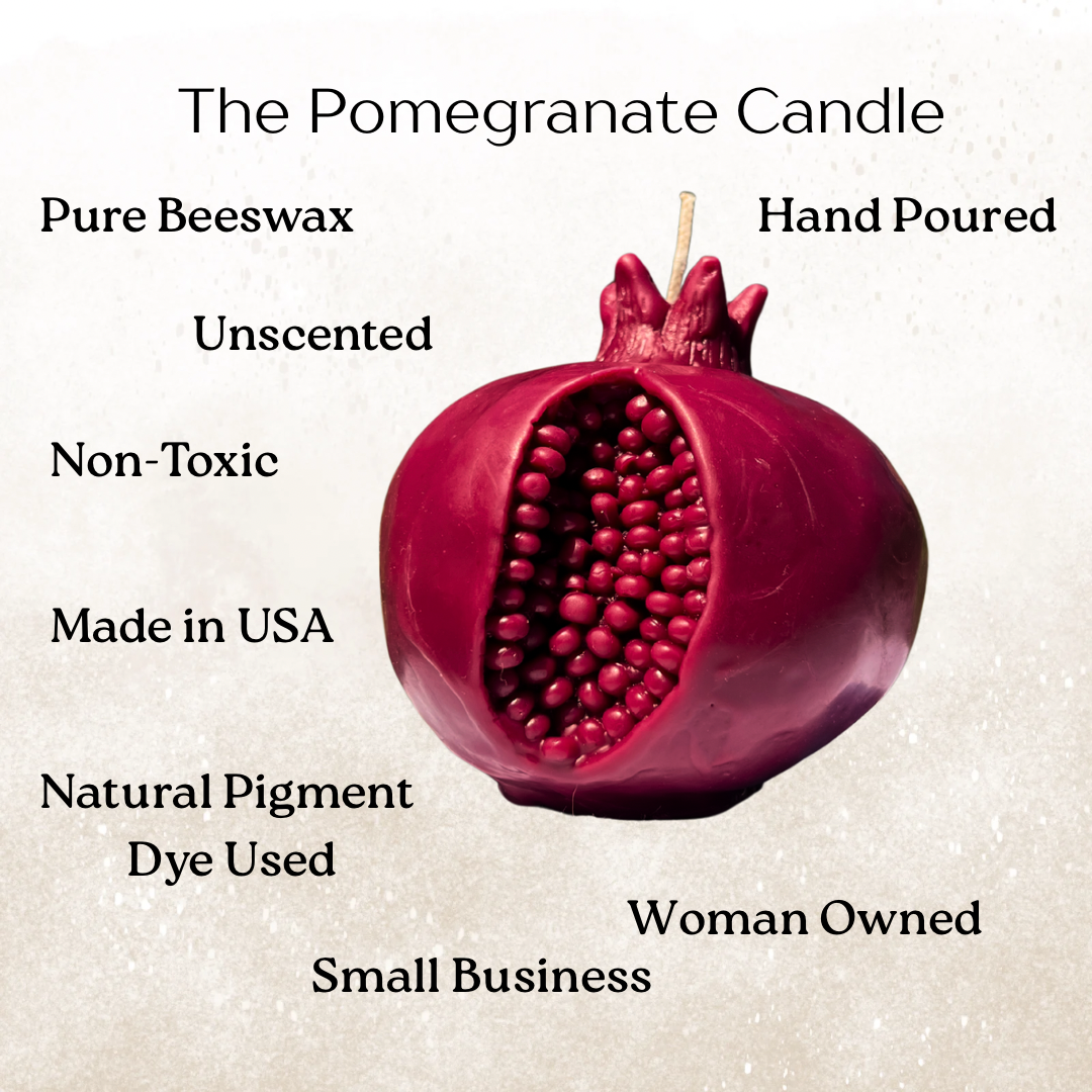 Beauty and the Moon – wholesale Pelarljus – Röd granatäppelljus i bivax | Feminint dekorationsljus2