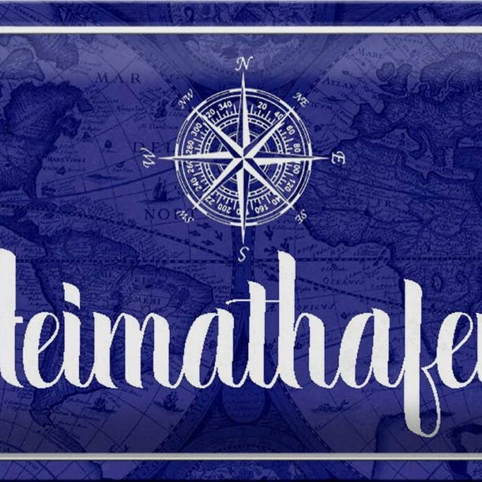 Tin sign saying 30x20 cm home port compass anchor metal decorative sign tin sign for wholesale by Femer