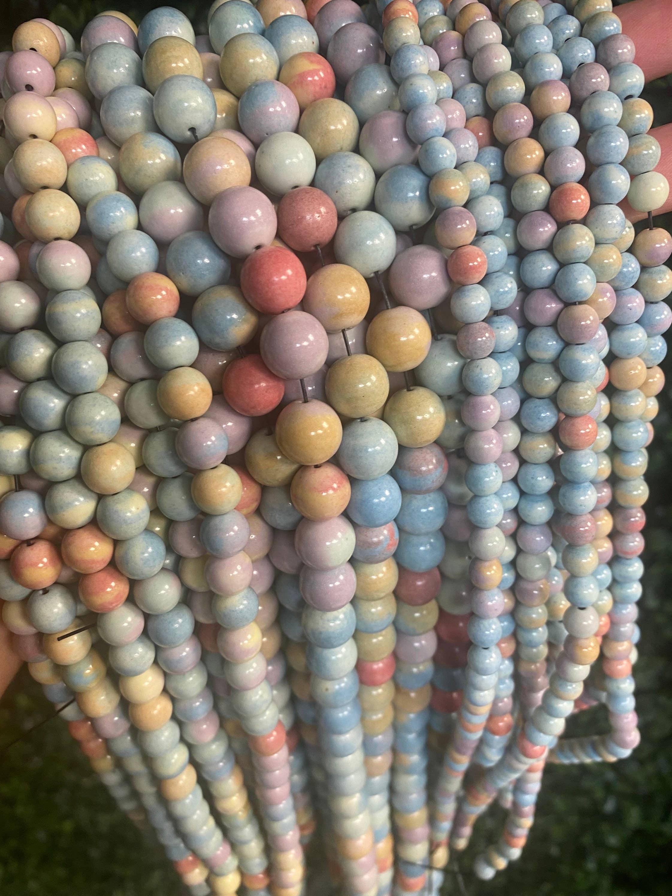 The Bead Bazaar - Wholesale Beads - Pastel Agate Stone Beads, Mystic Birthstone Beads, Genuine G0