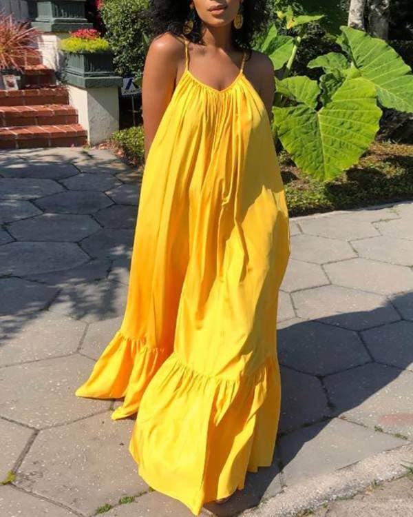 Queen Fashion - Vente Chemisier – femme - robe longue froncée sans manches à col en V2