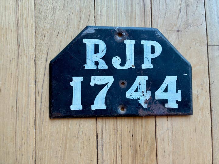 1950's 1960's India Rajahstan Motorcycle License Plate for wholesale by RusticPlates