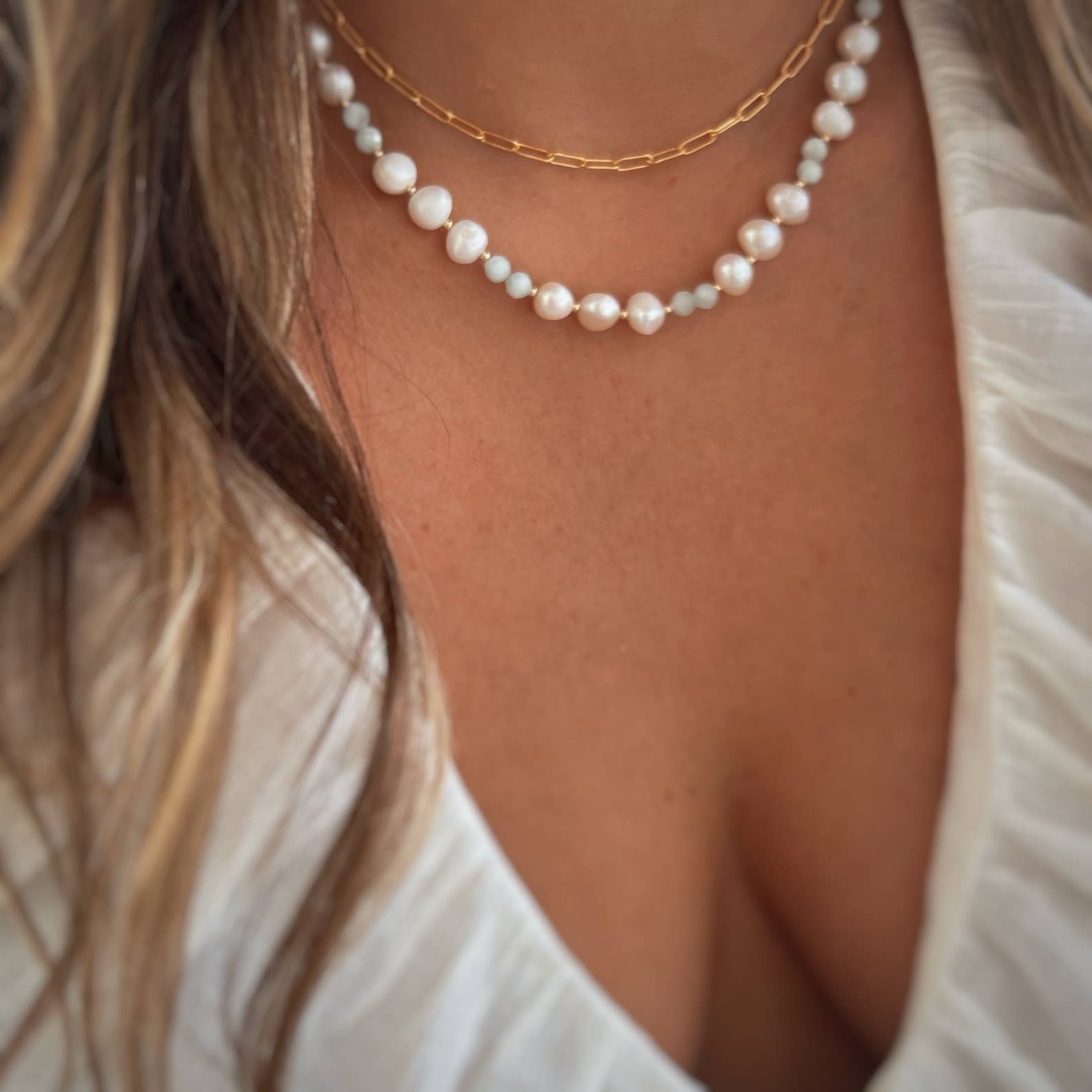 True by Kristy Jewelry - Wholesale Beaded/Pearl Necklace - Reef Freshwater Pearl Beaded Beach Necklace Gold Filled5