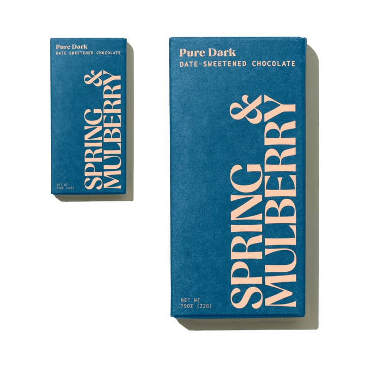 Spring & Mulberry - Wholesale Chocolate Bar - *Mini* Pure Dark Date-Sweetened Chocolate Bar