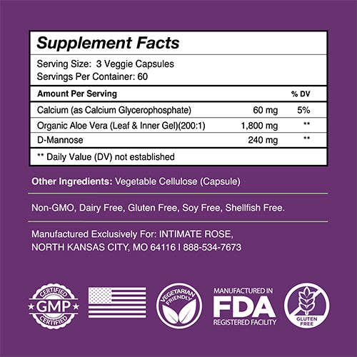 Intimate Rose - Wholesale Oral Supplement/Vitamin - 60 Day Supply - Freeze Dried Aloe Vera for Interstitial Cystitis (Bladder Pain Syndrome)4