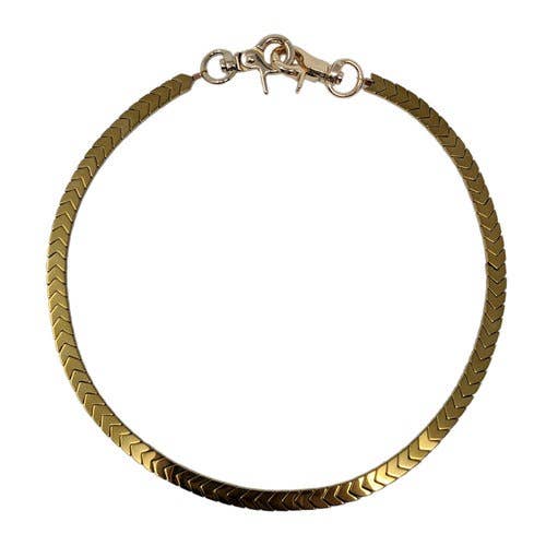 Chevron Hematite Collar in Gold for wholesale by Vittrock