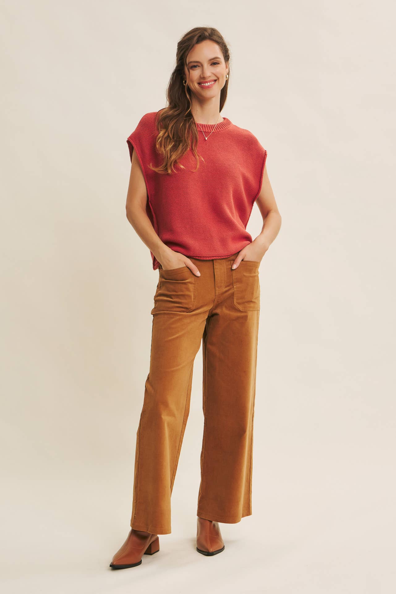 in february – Großhandel Strickpullover – Damen – Locker sitzendes Sweater-Weste mit sichtbaren Nähten15