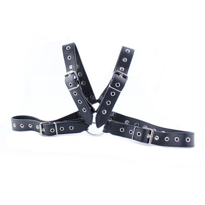 Plesur Body Products - Vente Sex toys - Harnais de poitrine - Cuir végétalien PVC X-Cross2