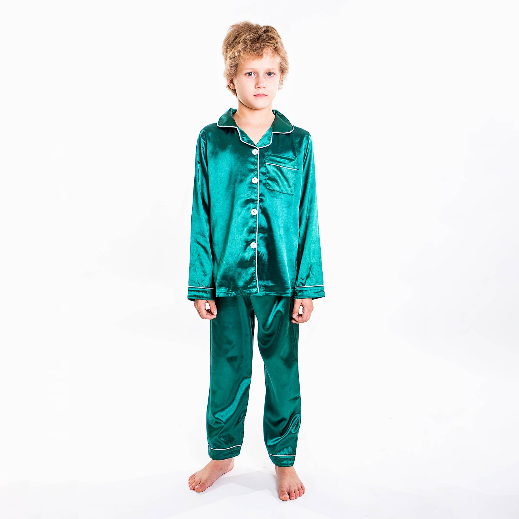 Sisters G Kids - Wholesale Sleepwear Set - Kids - Kids Satin Pajamas Short Sleeves + Pants 18