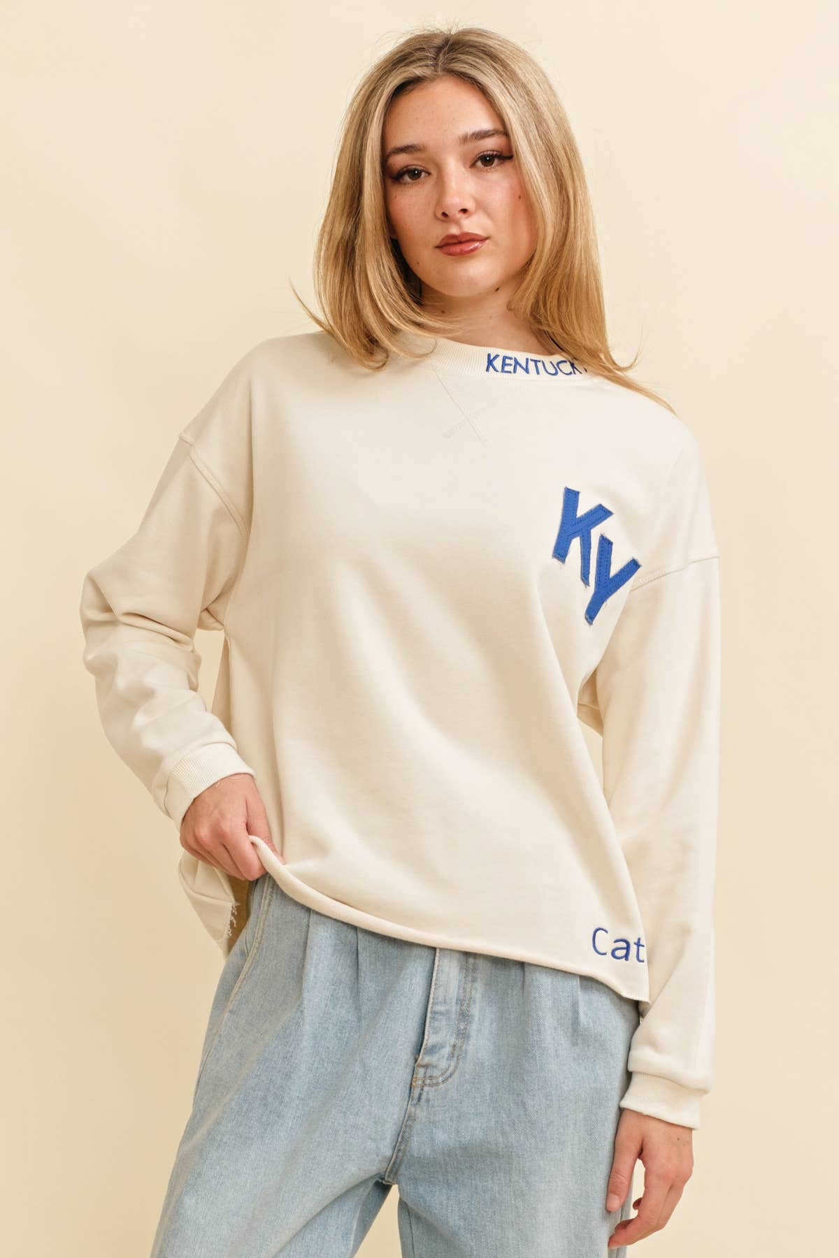 Cream CT15228J-1 - "KENTUCKY" PULLOVER SWEATER for wholesale on Faire1