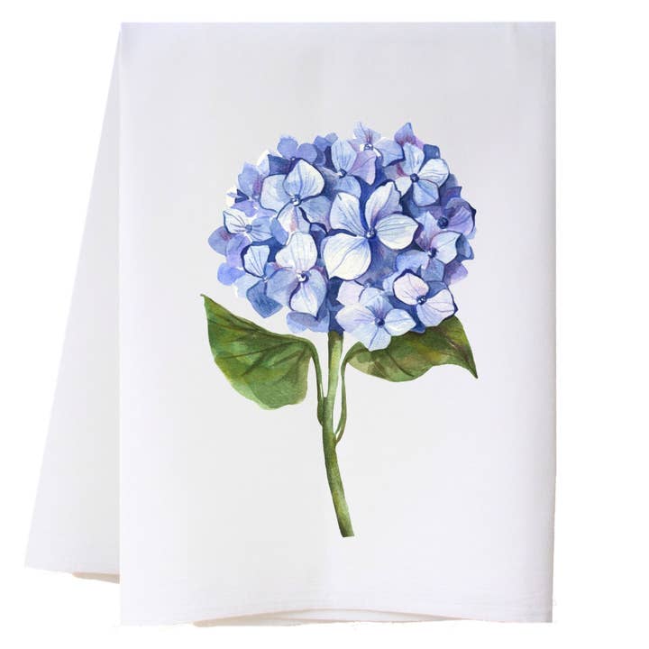 Single Hydrangea Kitchen Towel for wholesale by Cora & Pate