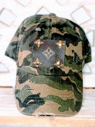 Upcycled baseball cap for wholesale by Contagious Couture