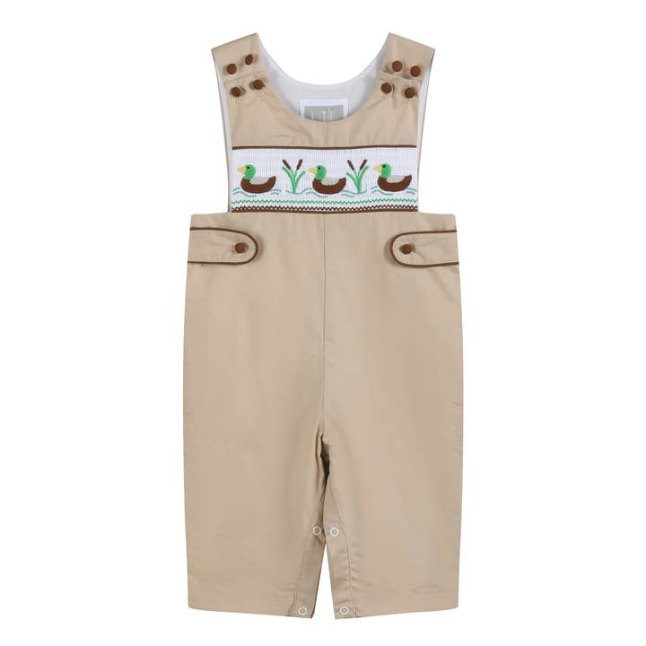 Lysebrune Mallard Smocked Overalls for engroshandel hos Lil Cactus