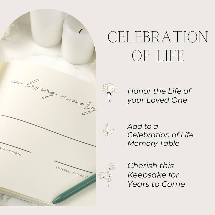 Fresh Wind Familia - Wholesale Guest Book - Modern Funeral Guest Book In Loving Memory Memorial Gifts