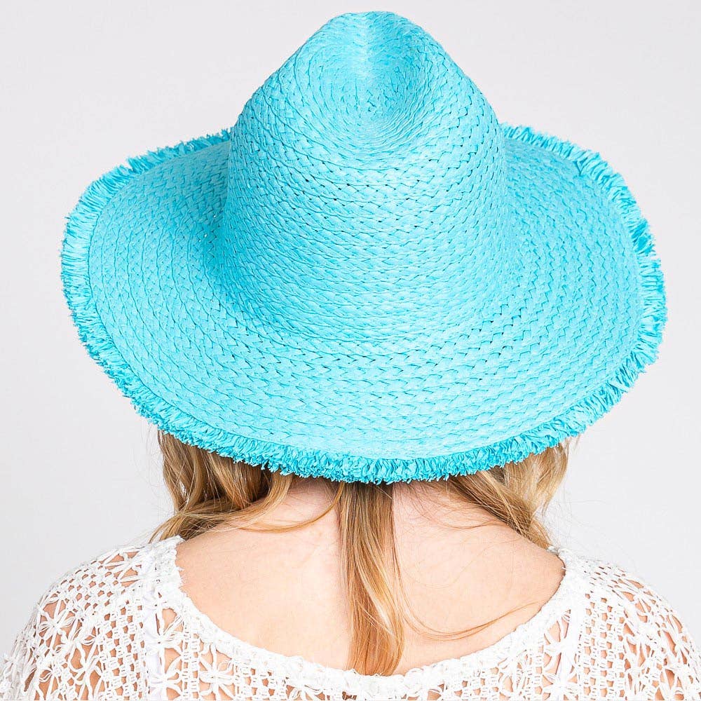 Sensibling Corp. - Wholesale Straw Hat - Women's - Frayed Solid Straw Sun Hat5