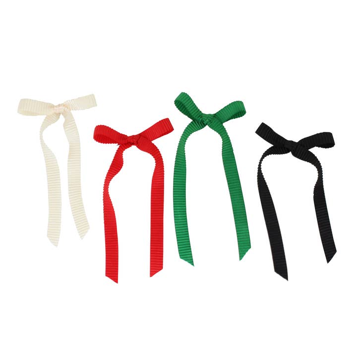 Pleated Long Tail Satin Bow for wholesale by Bows Arts