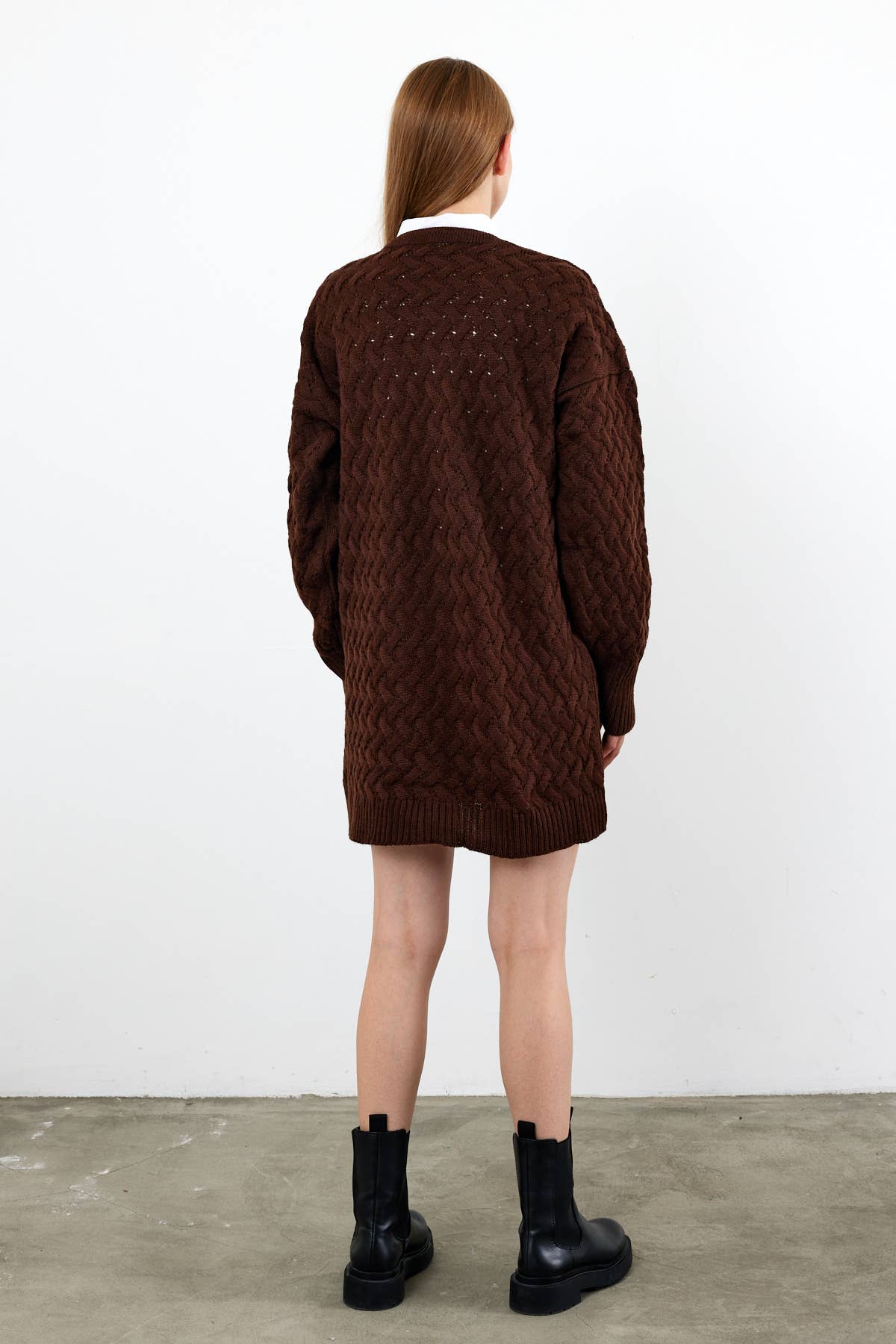 VAV NEW YORK - Vendita all'ingrosso Cardigan - Donna - Cardigan in maglia Cardigan in maglia di media lunghezza Cardigan invernale modesto14