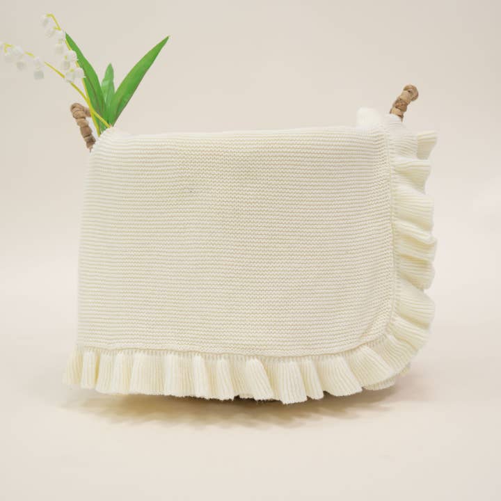 SwaddleAn - Wholesale Bedding Blanket - Kids & Baby - SwaddleAn Ruffled Knit Baby Blanket - 100% Cotton