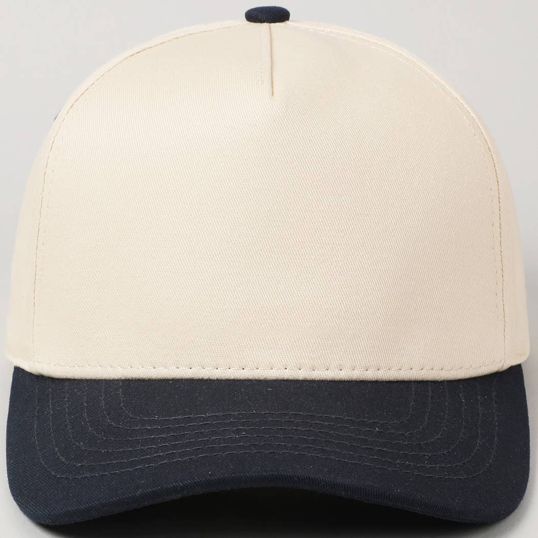 Fashion City - Wholesale Baseball Cap - Unisex - Plain Two-Tone Canvas Cotton Trucker Hat87