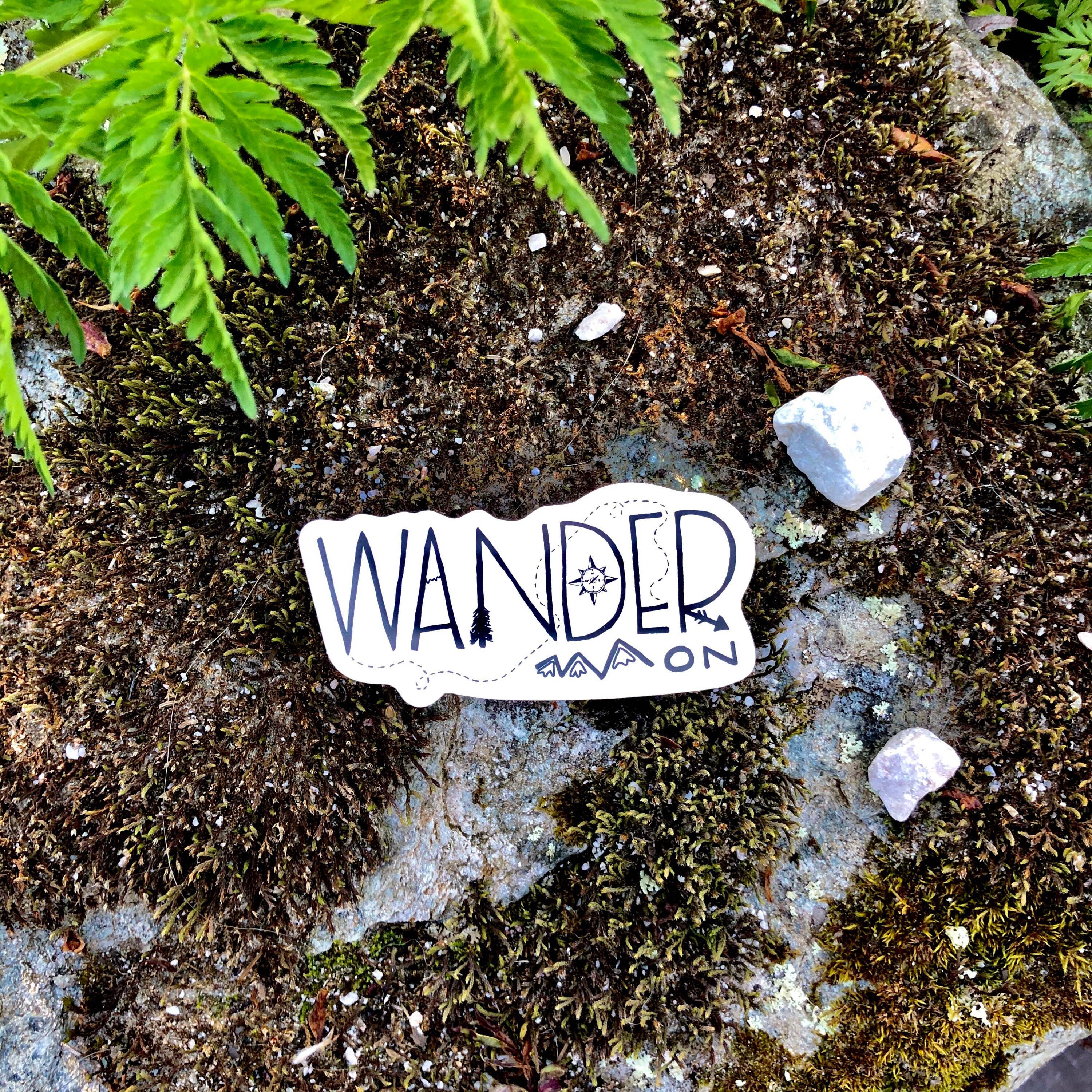 Wander On Words - Wholesale Sticker - Hand-Lettered Wander On Adventurer Sticker