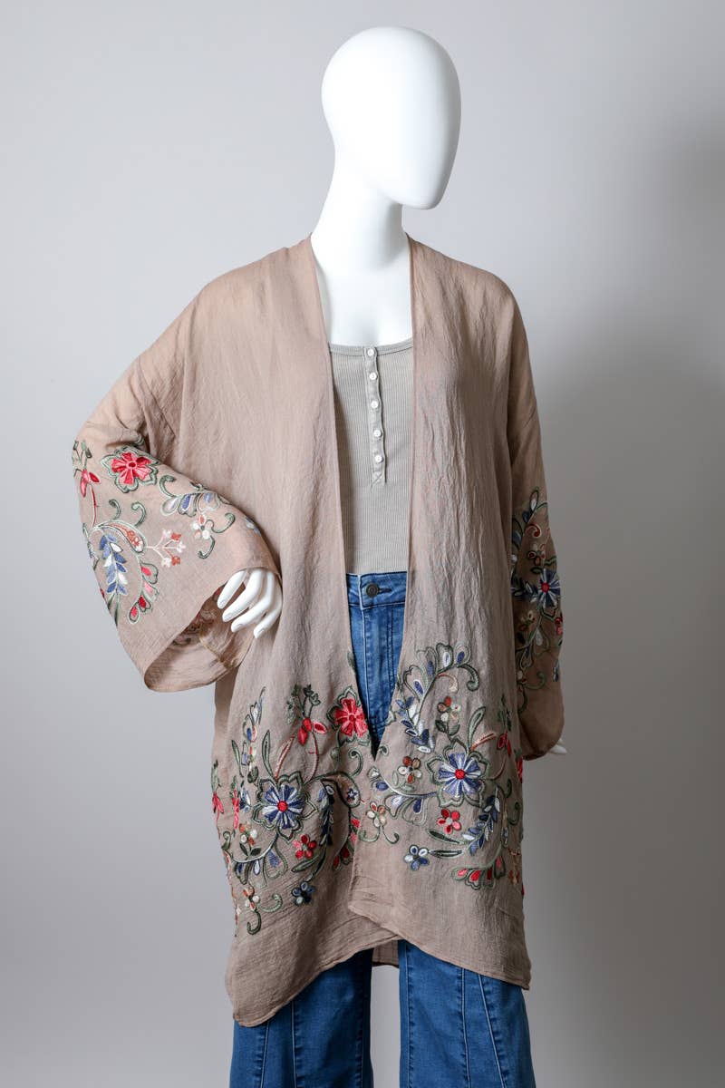 Leto Accessories - Wholesale Kimono - Women's - Chic Full-Length Flower Kimono - Versatile Layering Piece 🌼2