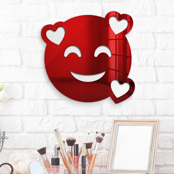 4ArtWorks – wholesale Väggspegel – I kärlek Emoji | Dekorativ Väggspegel