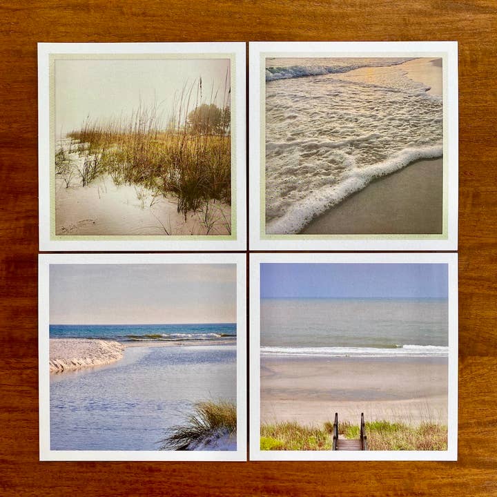 Beach Card Set of 12 for wholesale by Whispered Light Greeting Cards