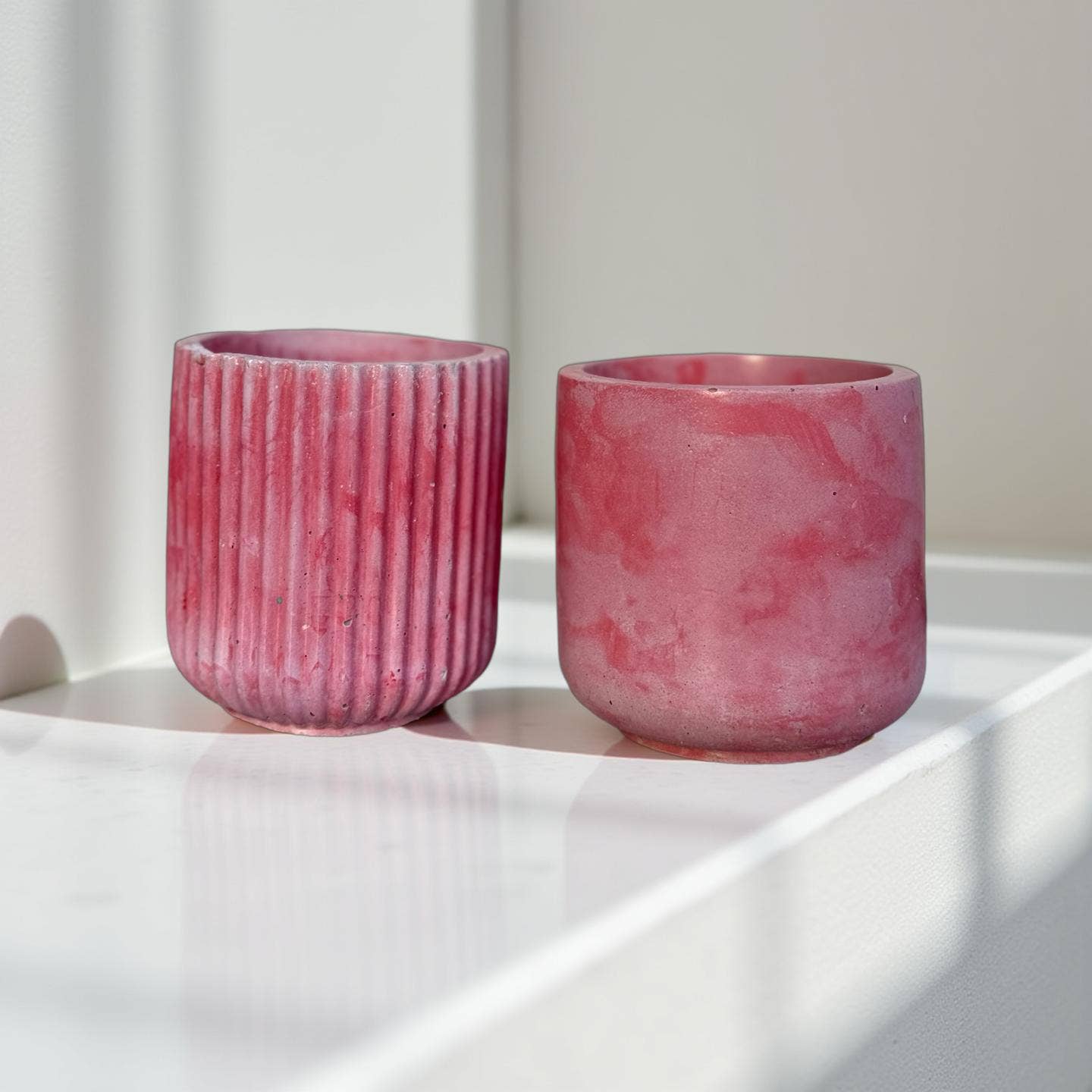 Colourfuljoy Designs - Wholesale Jar/Filled Candle - Red Cement Candle Jar – Modern Rustic Planter or Candle jar