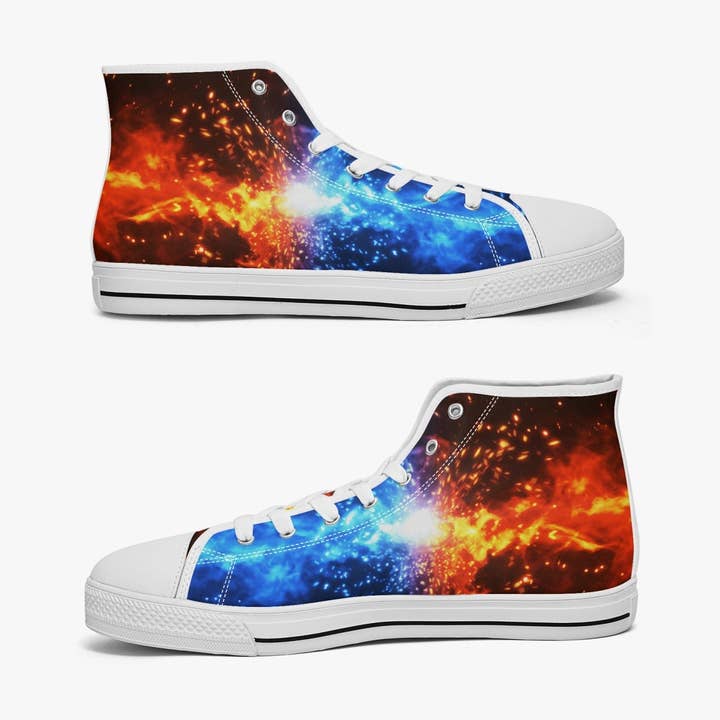 Feuer und Eis #3.0 High-Top Leinenschuhe für den Großhandel von Oh Pote