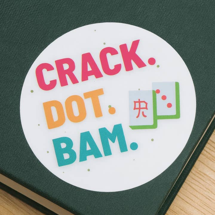 Crack. Dot. Bam. – Mahjong-Inspired Vinyl Sticker for wholesale by Wear Us Out