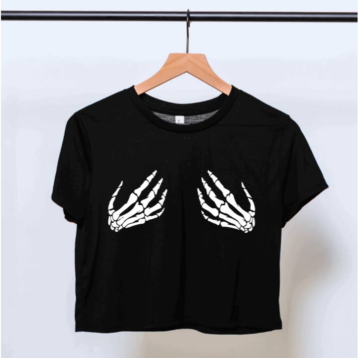 Skeleton Hands Crop Top for wholesale by Miss Giselle Boutique