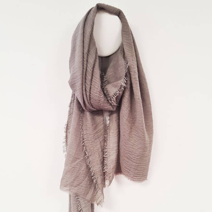 Tempest Designs - Wholesale Scarf - Women's - Substantial plain scarf with fashionable raw edge3