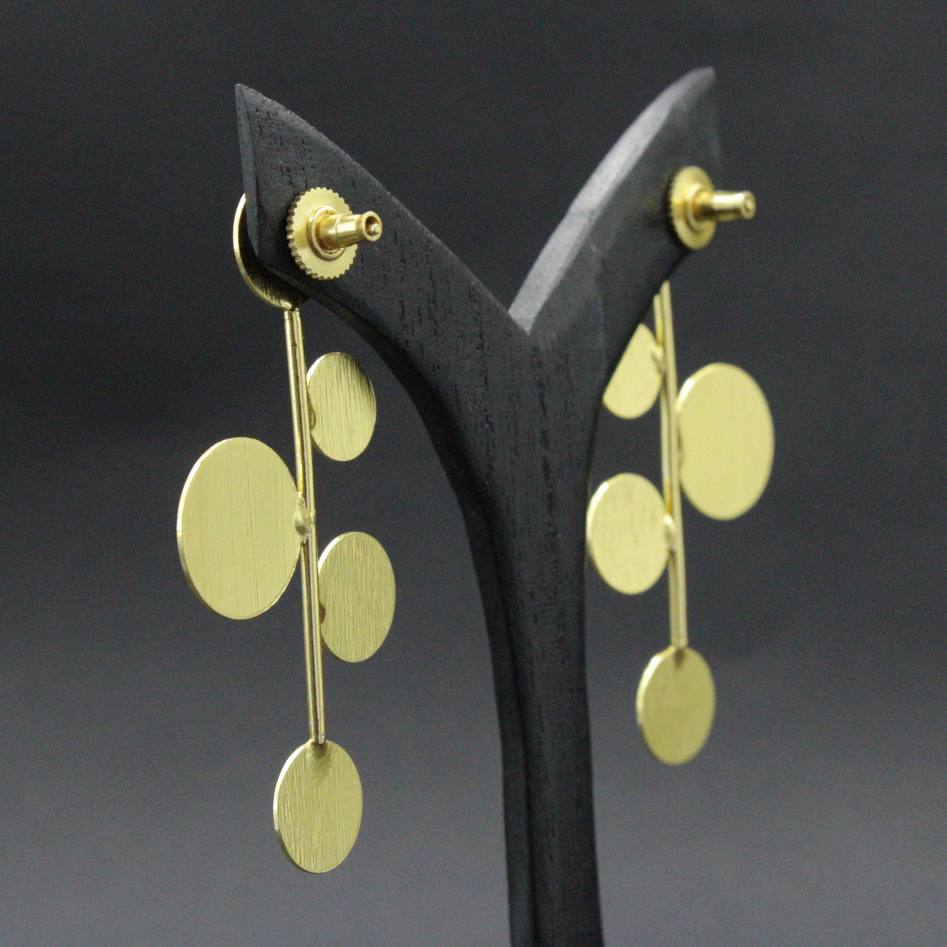 LA MAR - Wholesale Hangende/ronde oorbellen - DECO oorbellen met 1920s design, verguld3