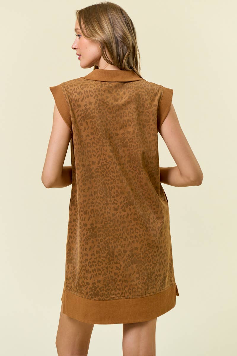 Doe and Rae - Wholesale Dress - Women's - ANIMAL PRINT SUEDE MINI DRESS - 28083D3