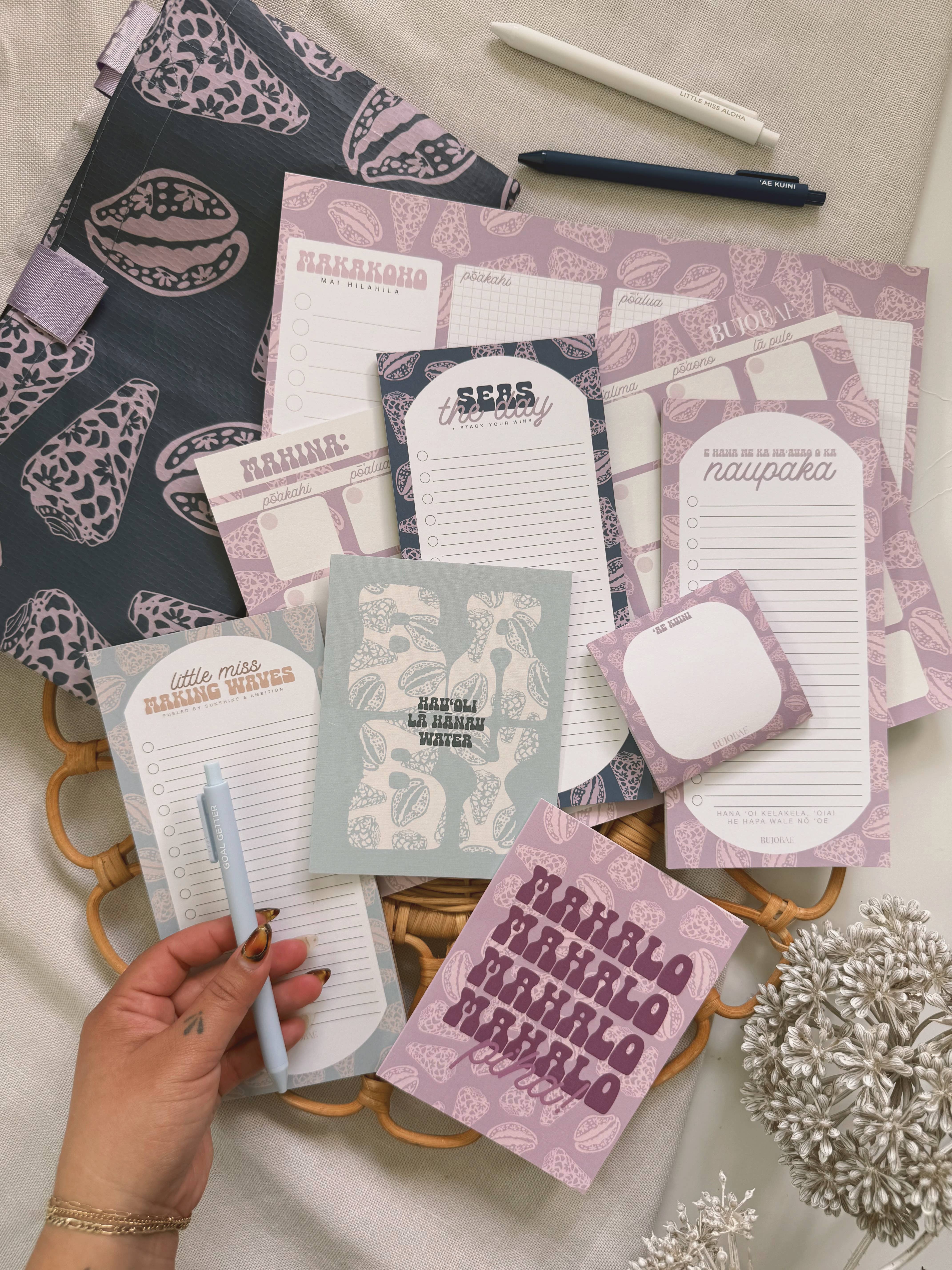 Bujo Bae - Wholesale Notepad - Naupaka Pūpū in Poni | Monthly Notepad3