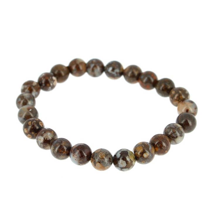 8 mm Black Opal & White Bead Bracelet for wholesale by Artisans de Madagascar