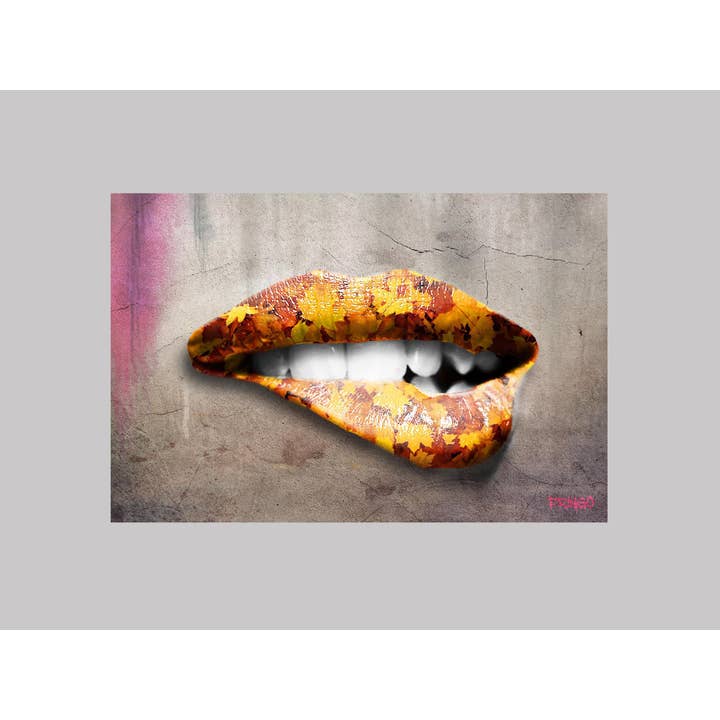 Läppar höstlöv stil konst Print för wholesale av Art of Pringo