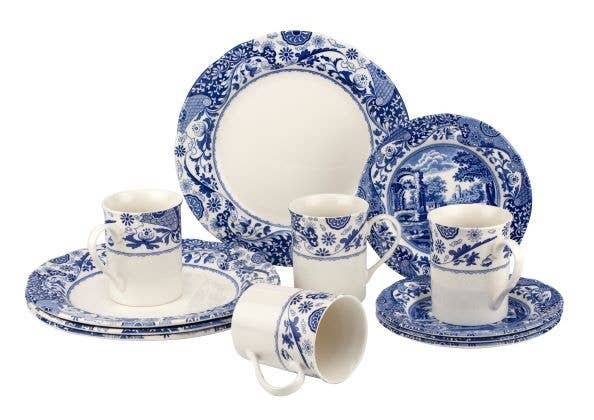 Portmeirion, Spode, Pimpernel, Nacthmann, Wrendale Designs - Wholesale Dinnerware Set - Spode Blue Italian Brocato 12 PC SET0