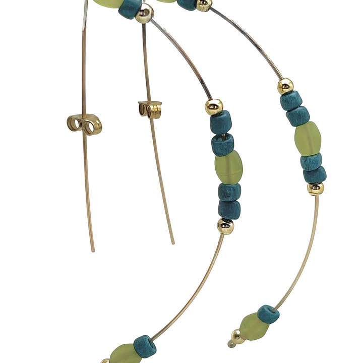 Pendiente Arco dorado chapado cristal olivinas para venta al por mayor de Gloria Mago