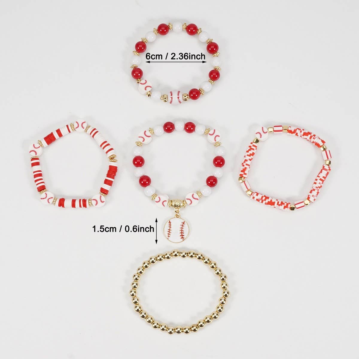 TYPE  CWMM10454_BASEBALL GAME DAY CHARM ELASTIC BRACELET SET for wholesale on Faire3