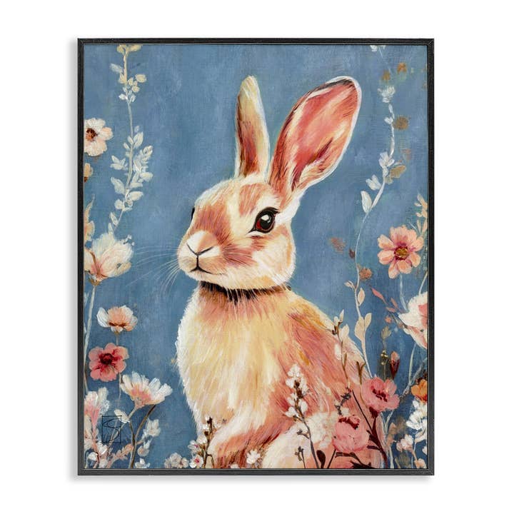 Whimsical Rabbit on Blue - Framed Wall Art for wholesale by Stupell Industries