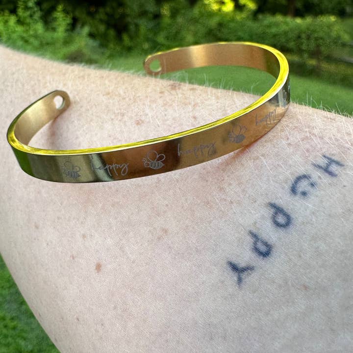 be happy cuff bracelet for wholesale by DRIP JEWELRY