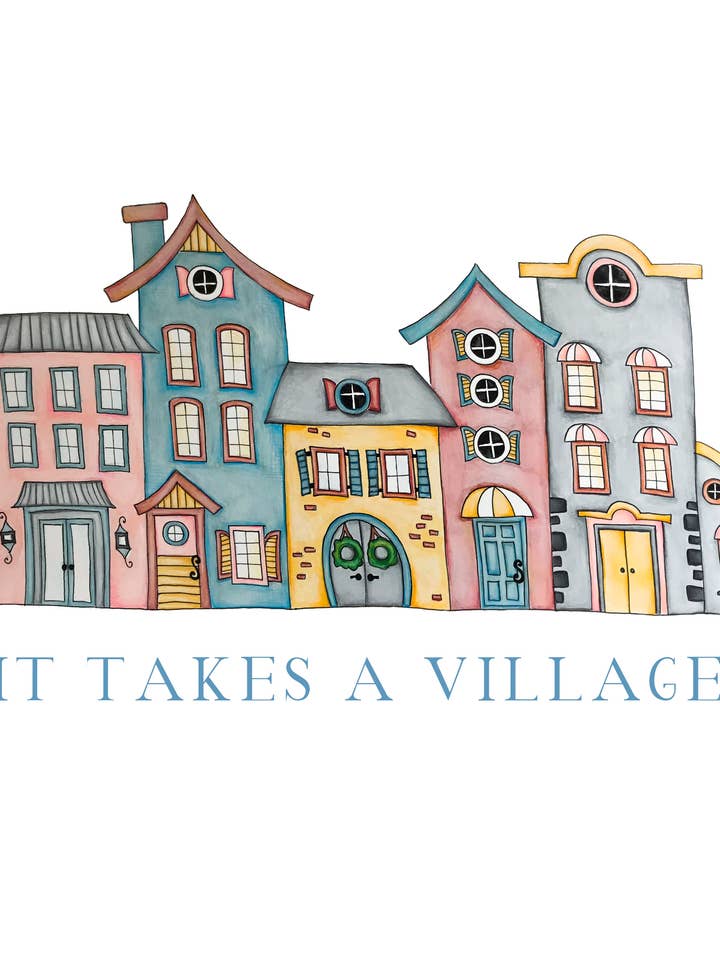 Art Print | Village for wholesale by Winnefred Austin