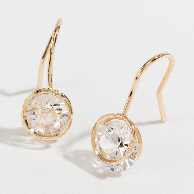 Dazzlers Runde Tropfenohrringe mit Zirkonia für den Großhandel von Howard's