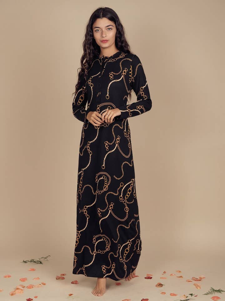 Gedrukte ketting met knopen nachthemd voor wholesale door Ellwi Design